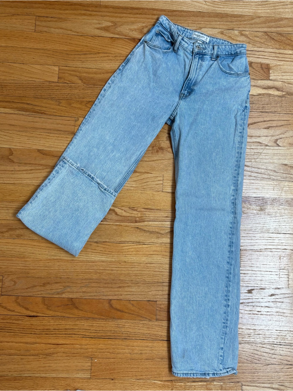 Abercrombie & Fitch Light Blue High-Rise Straight Jeans